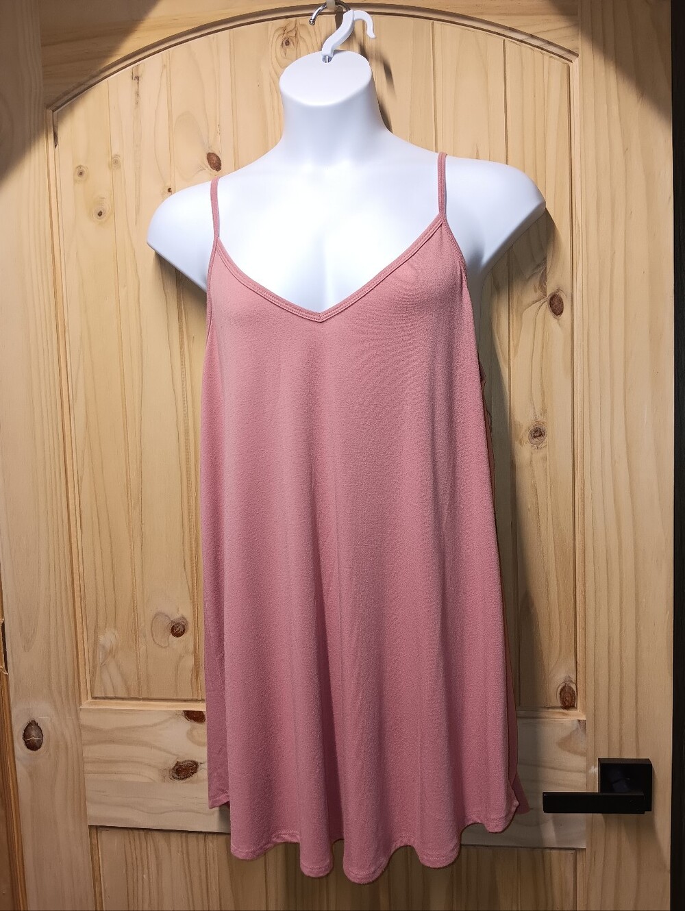 Zenana Premium Dusty Mauve Spaghetti Strap Swing Dress Or cami